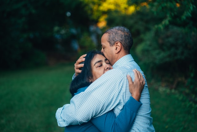 Family embracing